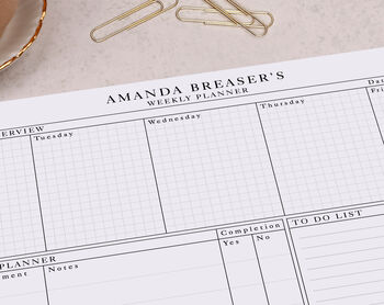 Bug And Insect Personalised Weekly Planner Desk Pad, 2 of 4