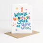One Whole Wonderful Year First Birthday Card, thumbnail 2 of 5