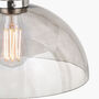 Silver Metal And Grey Glass Dome Pendant Ceiling Light, thumbnail 5 of 8