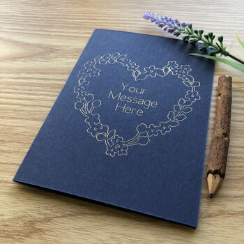 Personalised Heart And Flower Wedding Gold Foil Card, 9 of 12