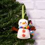 Snowman Handmade Christmas Decoration Traditional, thumbnail 1 of 2