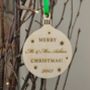 Personalised Wooden Mr And Mrs Bauble, thumbnail 2 of 4