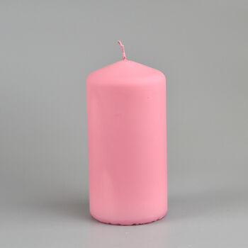 G Decor Henry Velvet Matt Powder Pink Pillar Candles, 2 of 4