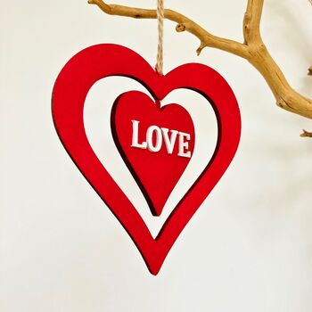 Love Hanging Wooden Heart, 3 of 7