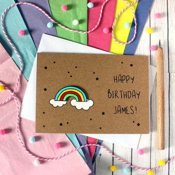 Personalised Bright Rainbow Happy Birthday Card, 5 of 8