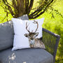 Inky Reindeer Outdoor Cushion For Garden Furniture, thumbnail 7 of 8