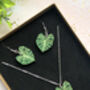 Plant Leaf Silver Plated Jewellery Letterbox Gift Set, thumbnail 4 of 12