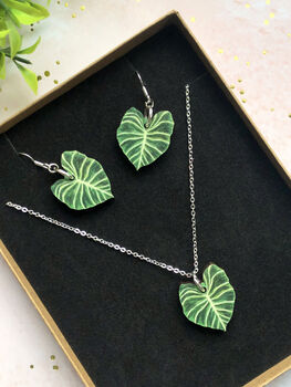 Plant Leaf Silver Plated Jewellery Letterbox Gift Set, 4 of 12