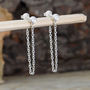White Topaz Sterling Silver Chain Earrings, thumbnail 2 of 7