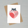 Personalised Love Heart Cat Valentines Day Card, thumbnail 4 of 4