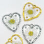 Heart Earrings With Daisy Flowers And Silver Beads, thumbnail 4 of 10