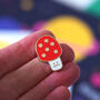 Toadstool Enamel Brooch, thumbnail 9 of 12