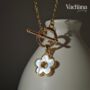 White Shell Flower Toggle T Cap Necklace, thumbnail 2 of 3