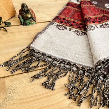 Handwoven Brown Boho Recycled Cotton Throw Blanket, 7 of 11