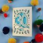 Personalised 30th Birthday Card Papercut Spotty Design, thumbnail 1 of 8