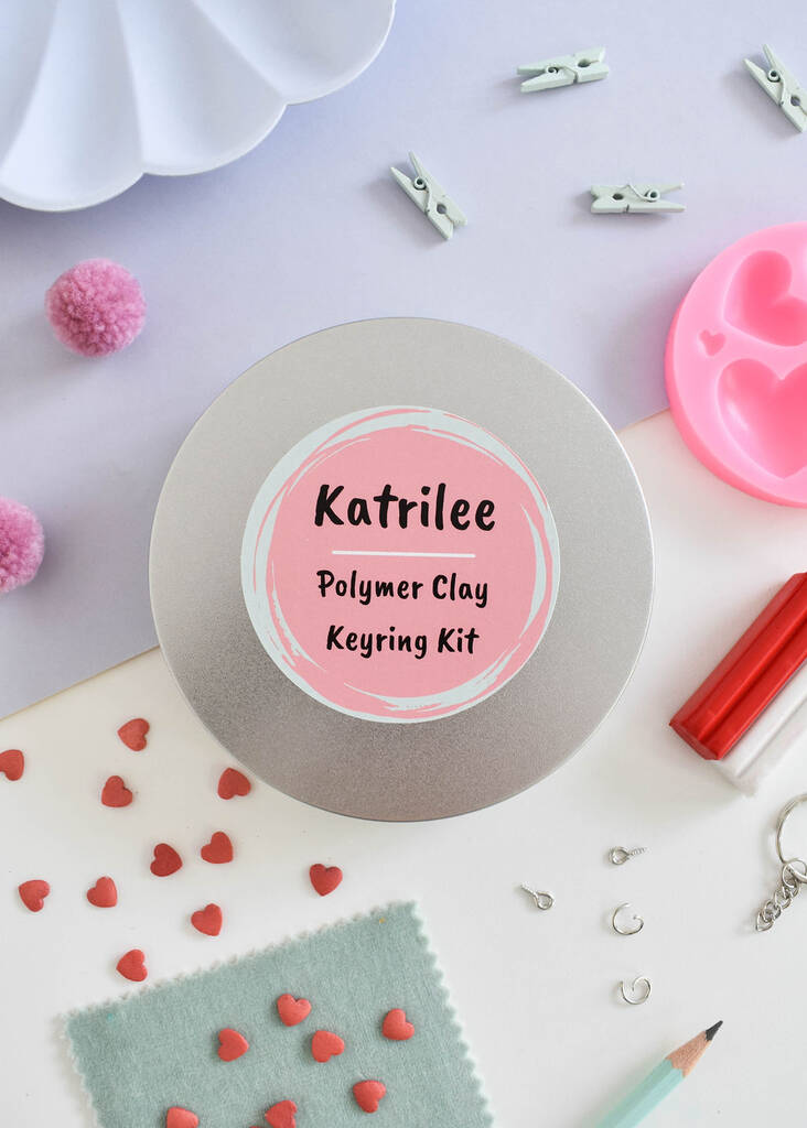 Polymer Clay Heart Keyring Craft Kit By Katrilee