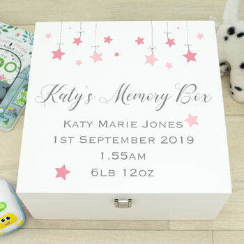 Luxury Wooden Baby Stars Memory Box, 2 of 7