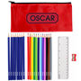 Personalised Red Pencil Case And Personalised Pencils, thumbnail 2 of 3