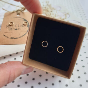 14k Gold Filled Circle Halo Ear Stud Earrings, 6 of 9