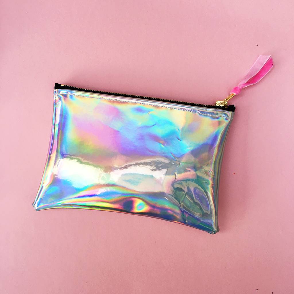mirror shine holographic party pouch by pup tart handmade ...