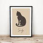 Personalised Vintage Style Cat Silhouette Art Print, thumbnail 4 of 8