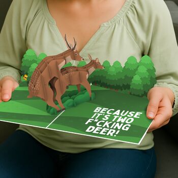 Two F*Cking Deer! Funny 3D Pop Up Card, Best For Father's Day, 3 of 11