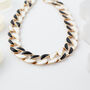 Black And White Enamel Curb Chain Link Necklace, thumbnail 1 of 6