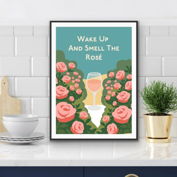 Wake Up And Smell The Rosé Wine Print, 3 of 4