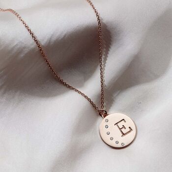 Personalised Moon Diamond Initial Necklace, 3 of 8