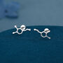 Happiness Molecules Dopamine 16 G Flat Back Labret Earrings In Sterling Silver, thumbnail 1 of 12
