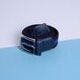 Navy And Royal Blue Men's Woven Stretch Belt, thumbnail 1 of 2