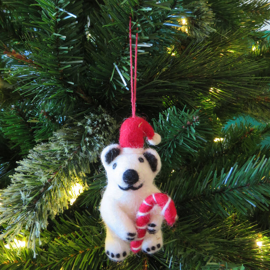 Handmade Felt Colin Christmas Polar Bear Decoration By Felt so good ...