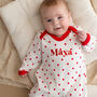 Personalised Babies First Valentine's Romper, thumbnail 1 of 6