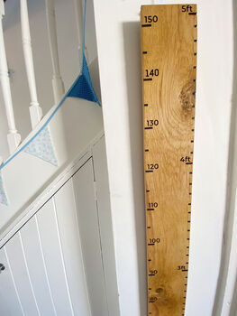 Engraved Oak Height Chart With Personalisation, 9 of 11