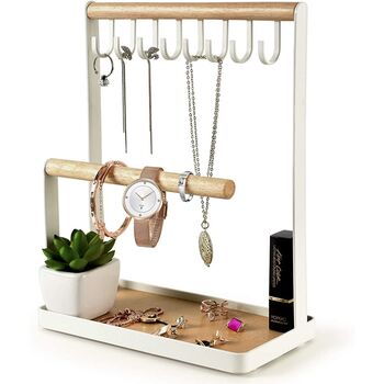 Three Tier Jewelry Stand Holder With Hooks, 2 of 10