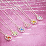 Birthstone Hugs And Kisses Charm Necklace, thumbnail 6 of 12