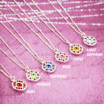 Birthstone Hugs And Kisses Charm Necklace, 6 of 12