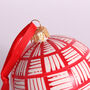 Christmas Lines Glass Bauble 8cm, Red On Natural, thumbnail 2 of 2