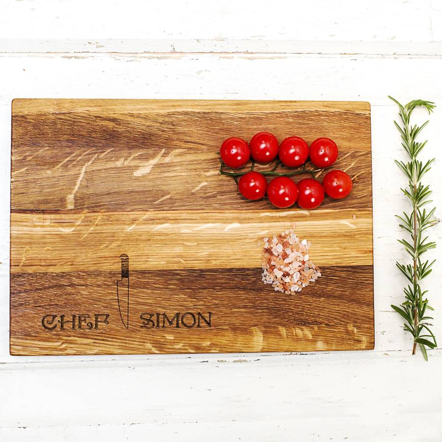 chef knife personalised oak wood cutting board by wooden toy gallery