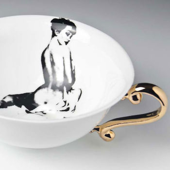 Cup And Saucer With Pin Up Girl, 6 of 12