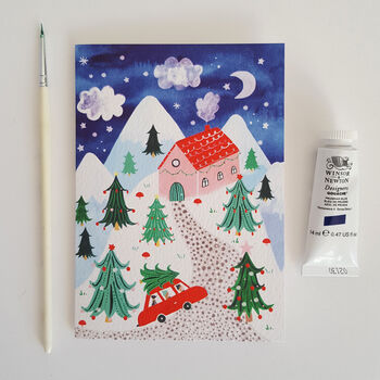 Winter Scene Christmas Card, 4 of 6