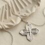 Sterling Silver Textured Cross Necklace, thumbnail 3 of 5