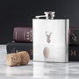 Personalised Stag Stainless Steel Hip Flask, thumbnail 8 of 8