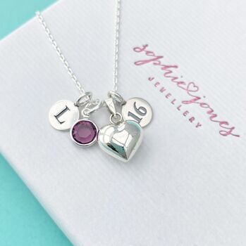 Personalised 16th Birthday Necklace With Heart, 3 of 6