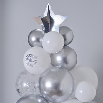 Silver, Chrome And Confetti Balloon Christmas Tree, 2 of 3