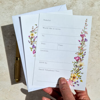 Delicate Flowers Ready To Write Invitations, 12 of 12