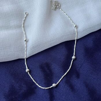 Five Ball Plain Thin Indian Payal Anklet, 3 of 6