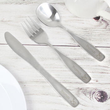 Personalised New Baby Cutlery Set With Gift Box, 3 of 5