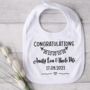 Congratulations On Your Wedding Personalised Baby Bib, thumbnail 1 of 6