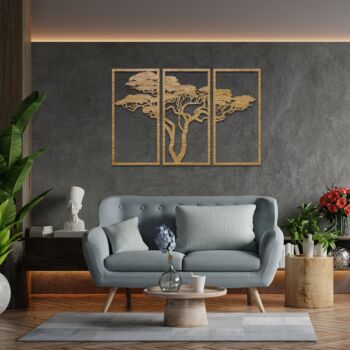 099 Stained Wood African Tree Wall Art Decor, 2 of 10